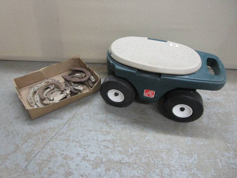 lot 127 image: Hoeseshoes and Garden cart with Storage