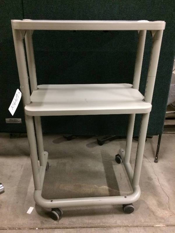 lot 16 image: Medical Grade 2 Tier Mobile Media Storage Cart - Great Condition