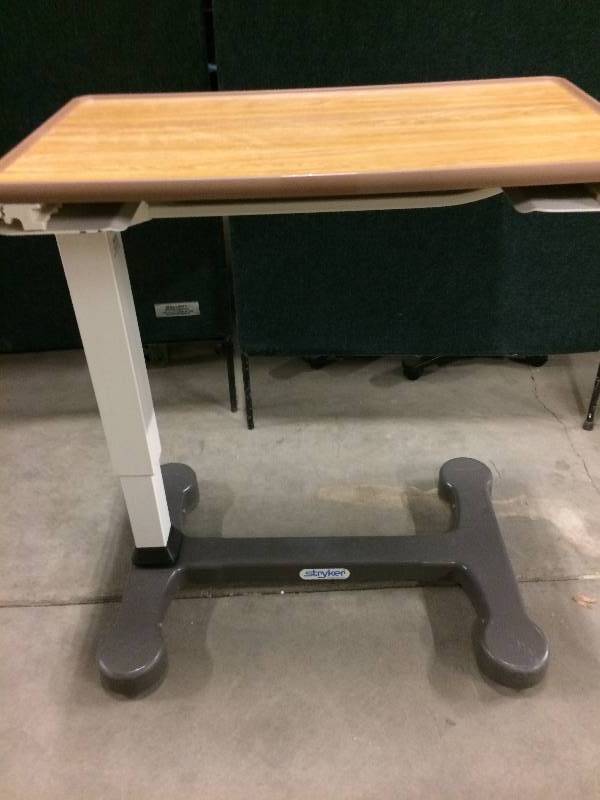 Stryker Overbed Table Raises And Lowers Sold As Is 1111 BARIATRIC