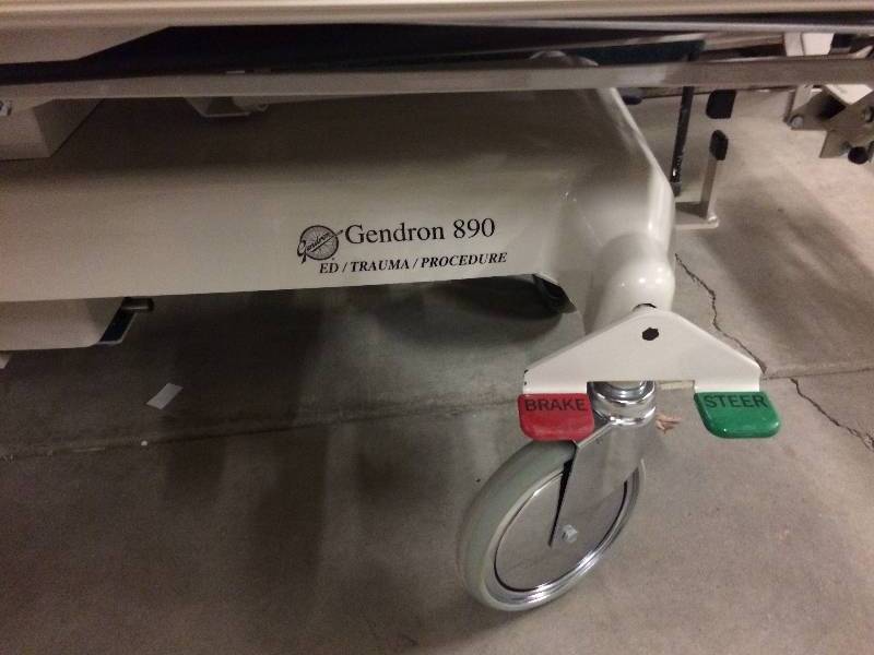 lot 62 image: Gendron 890 Trauma ER Tranport Stretcher Procedure Gurney Bed