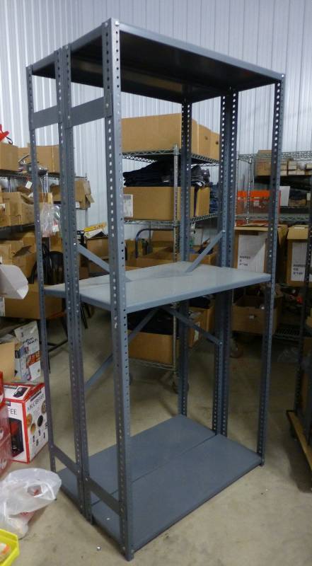 2 metal shelving units - 75 tall 1...