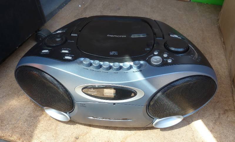 two cdcassetteradio boomboxes, on...