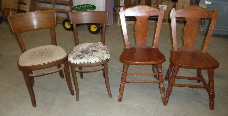 4 wood chairs ...