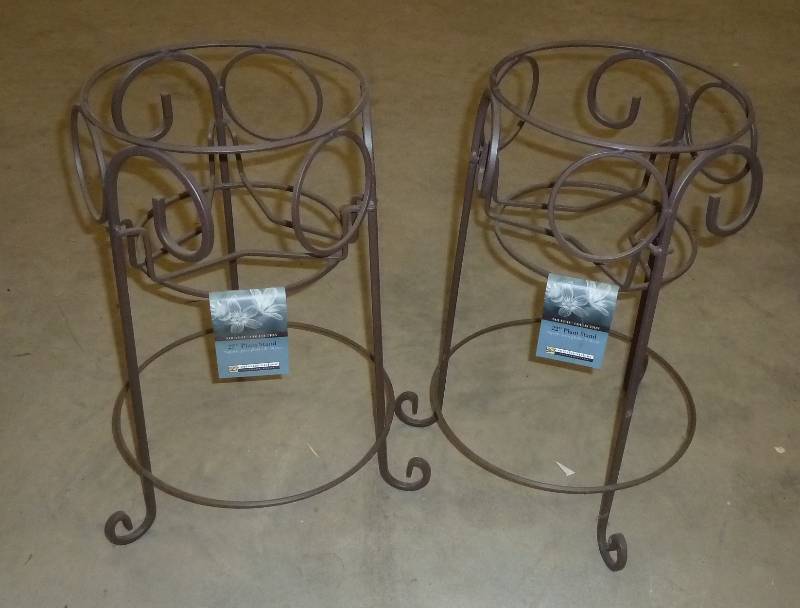 two 22 rod iron plant stands - new...