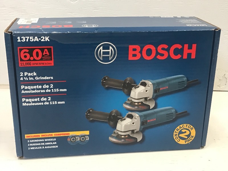 New Bosch 6Amp Two-Pack Of 4.5 Ang...