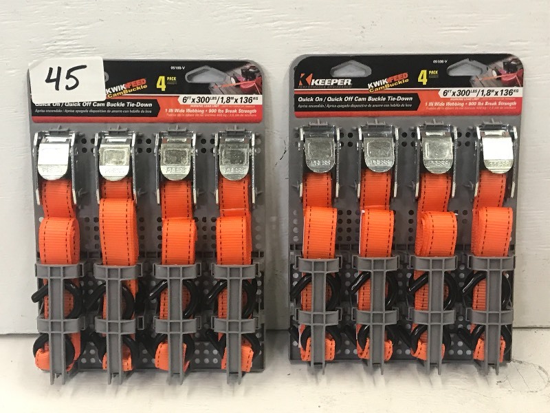 (2) New 4-Packs Of Keeper 6ft Cam-B...