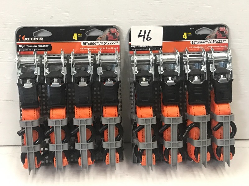 (2) New 4-Packs Of Keeper 15ft Ratc...