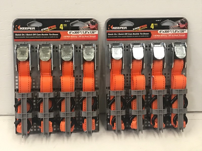 (2) New 4-Packs Of Keeper 6ft Cam-B...