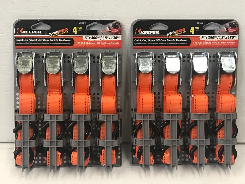 (2) New 4-Packs Of Keeper 6ft Cam-B...