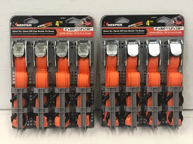 (2) New 4-Packs Of Keeper 6ft Cam-B...