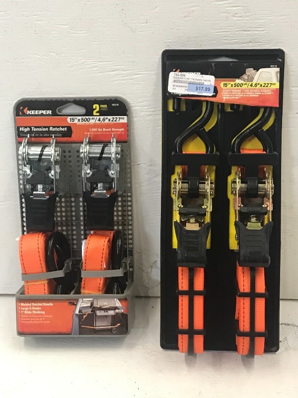 (2) New 2-Packs Of Keeper 15ft Ratc...