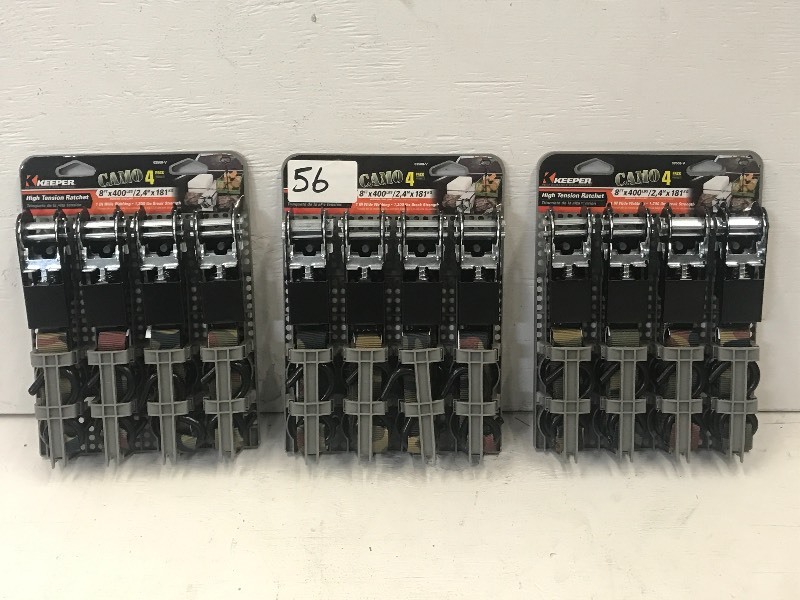 (3) New 4-Packs Of Keeper 8ft Ratch...