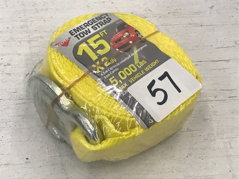 New Keeper 2x15ft Tow Strap, 5000#...