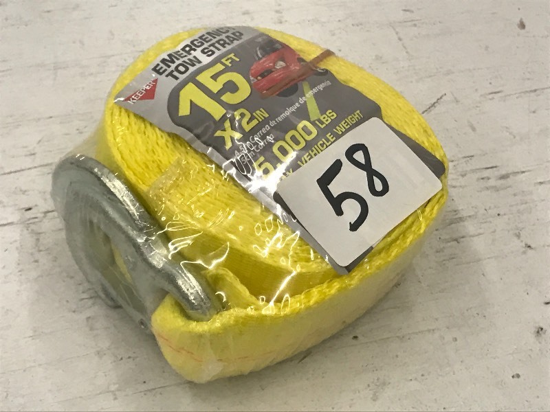 New Keeper 2x15ft Tow Strap, 5000#...