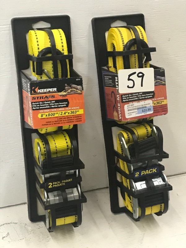 (2) New 2-Packs Of Keeper 8ft Cam-B...