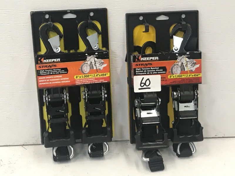 (2) New 2-Packs Of Keeper 8ft Racth...