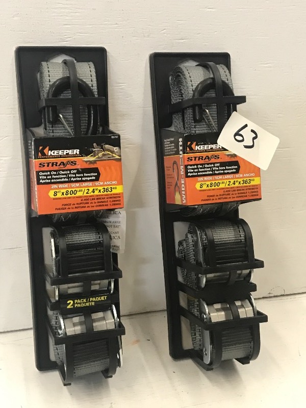 (2) New 2-Packs Of Keeper 8ft Cam-B...