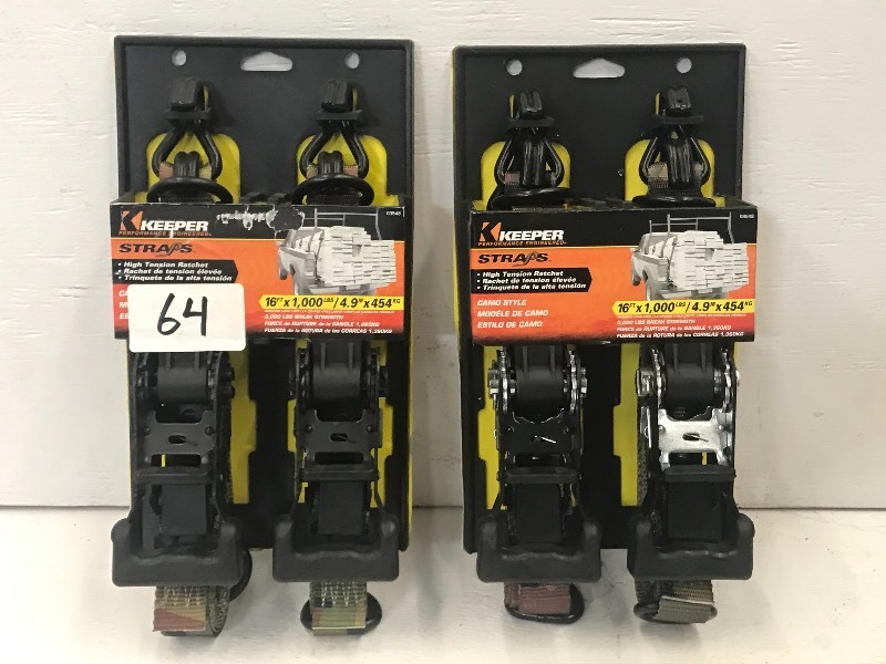 (2) New 2-Packs Of Keeper 16ft Ratc...