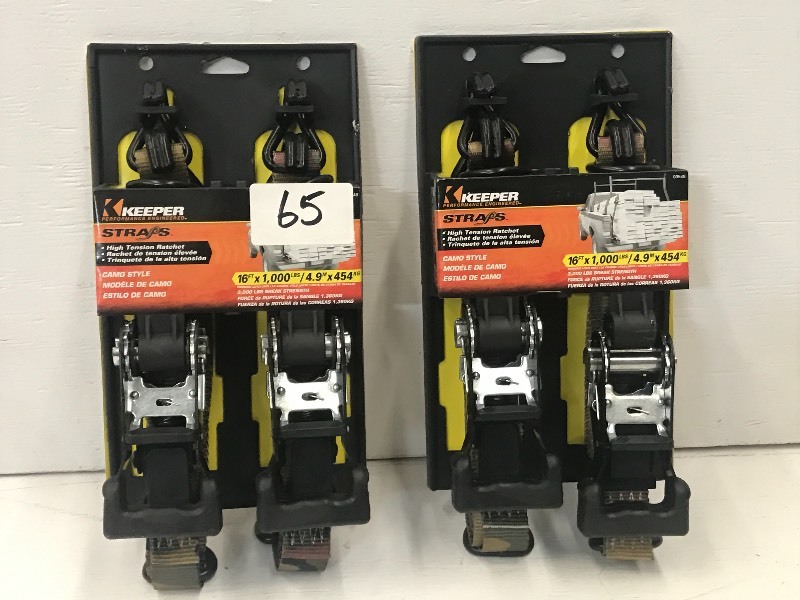 (2) New 2-Packs Of Keeper 16ft Ract...