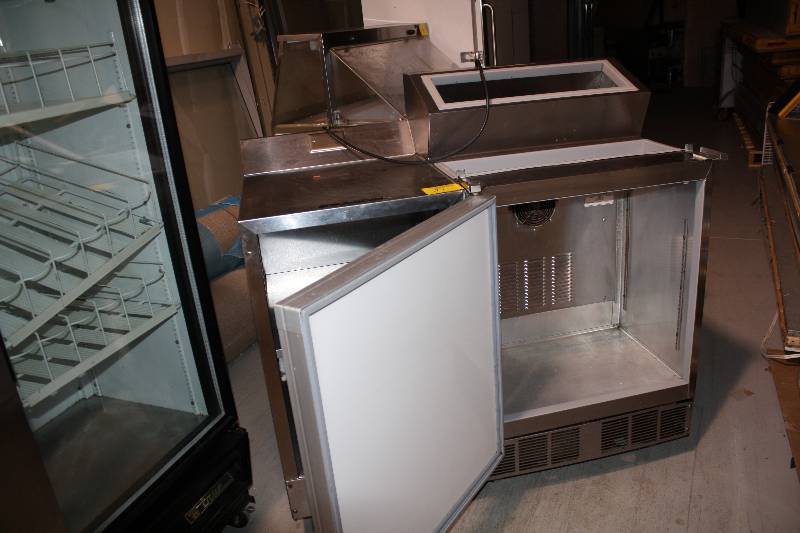 Silver King 27 Refrigerated Prep Table on Wheels, Model SKF2A, 115V with Attached SS 21 Storage Cabinet, RunsCools