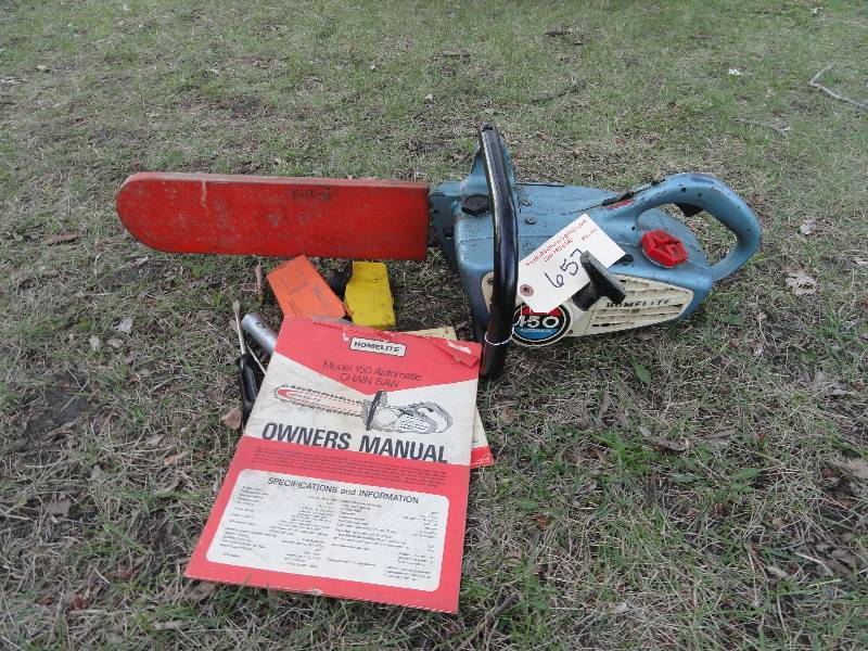 lot 657 image: Chain Saw (Homelite), Model 150, with manual