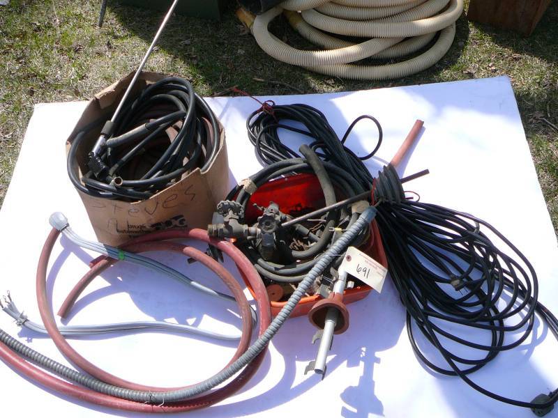 lot 691 image: Copper fittings, Pressure washer, cords, Nozzle, W5-10- plug in