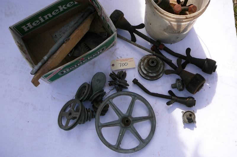 lot 700 image: Pulleys small, medium, large 10 , Dirt Bit and Misc.