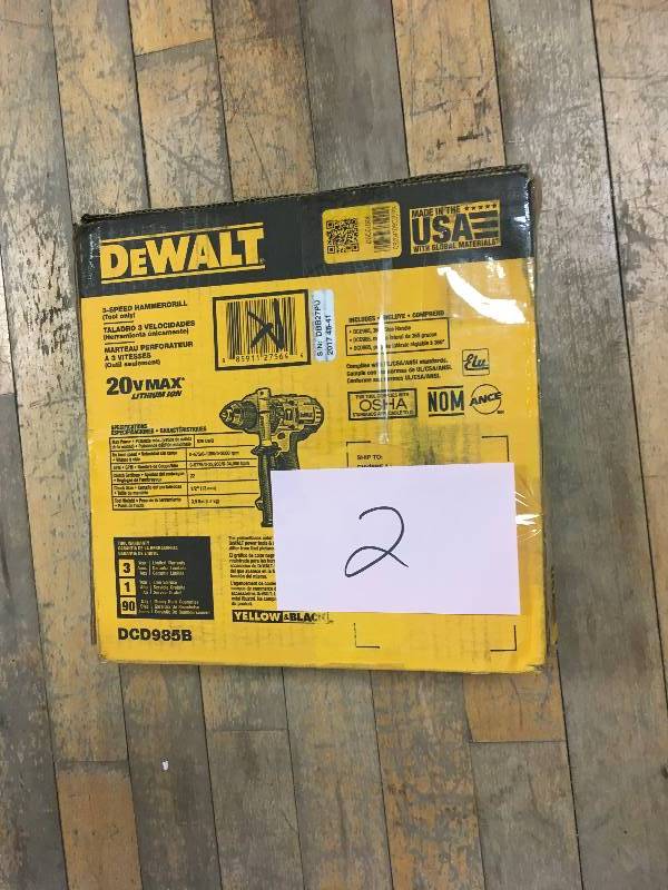 DeWalt 20-Volt MAX Lithium-Ion Cordless 12 in. Hammer DrillDriver (Tool Only) open box not used
