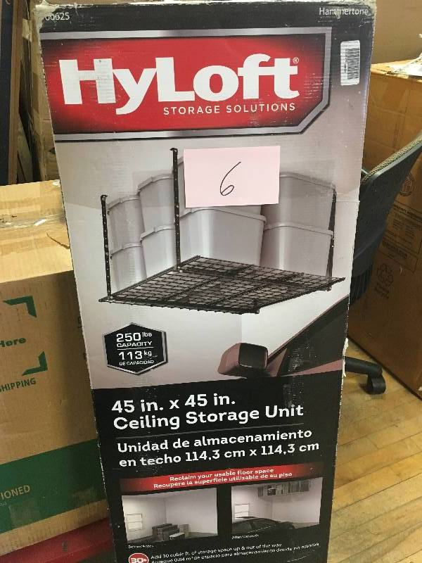 Hyloft 45 in. W x 45 in. D Ceiling Storage Unit in Black open box not used