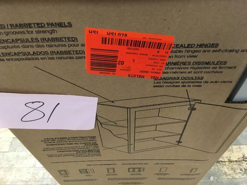 Hampton Bay Shaker Assembled 24x30x12 in. Wall Kitchen Cabinet in Dove Gray open box not used