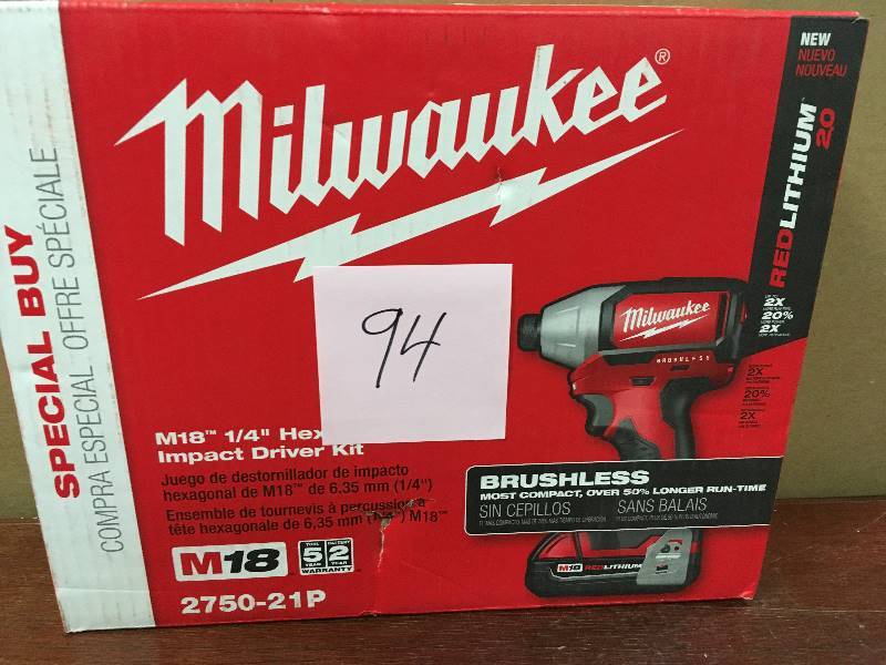 Milwaukee M18 18-Volt Lithium-Ion Brushless Cordless 14 in. Compact Impact Driver Kit W(1) 2.0Ah Battery ,Charger and Tool Bag