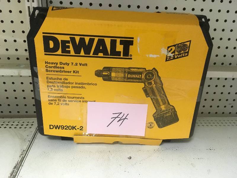 DeWalt Cordless Two-position Screwdriver Kit-7.2 V DC 500 RPM open box not used
