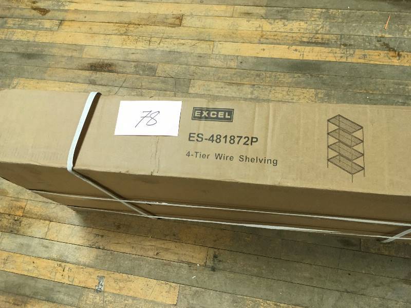 Excel 48 in. W x 72 in.Hx 18 in.D All Purpose Heavy Duty 4 Tier Wire Shelving, Black