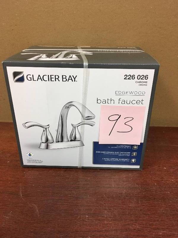 Glacier Bay Edgewood 4 in. Centerset 2-Handle High-Arc Bathroom Faucet in Chrome