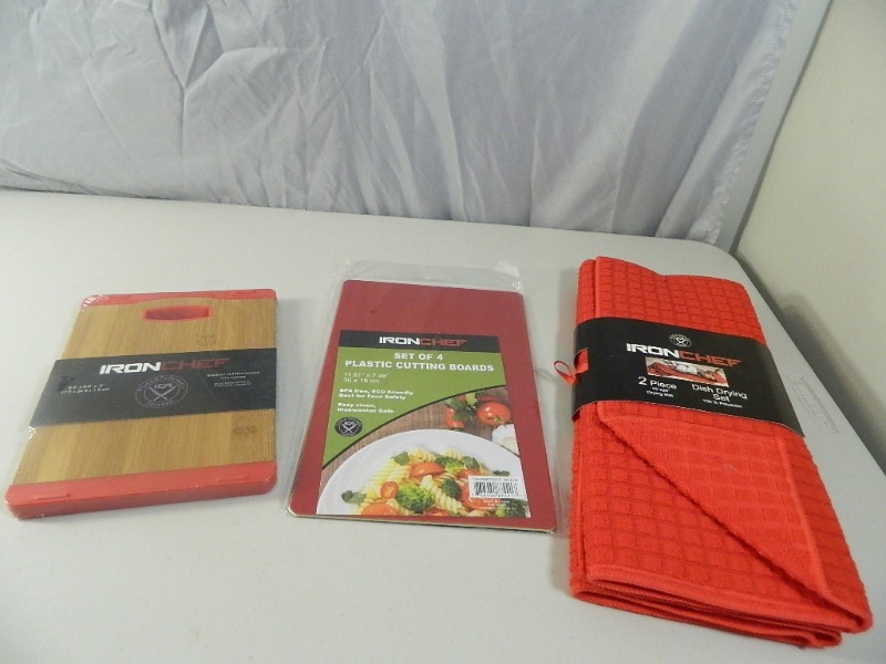 lot 83 image: New Red Iron Chef Kitchen Items