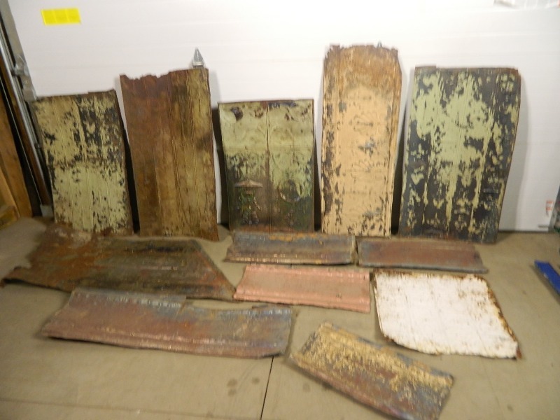 lot 24 image: Very Old Metal Ceiling Tiles