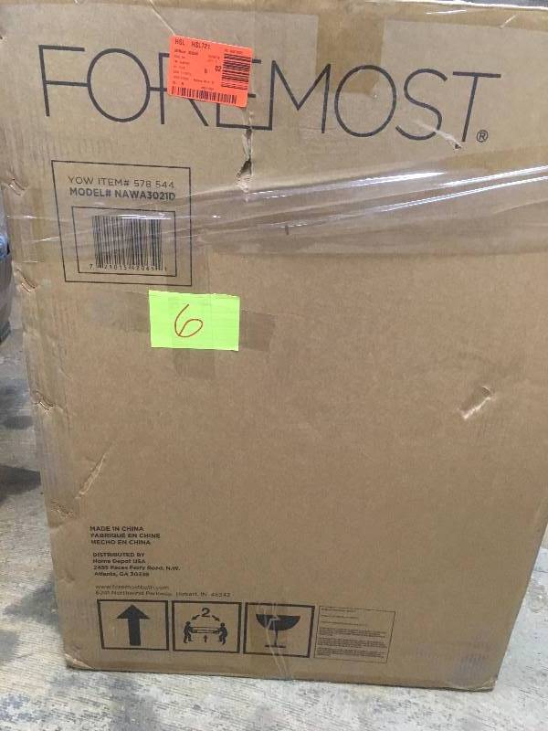 lot 6 image: Foremost Naples 30 in. W x 21.75 in.D Bath Vanity Cabinet in White  open box not used