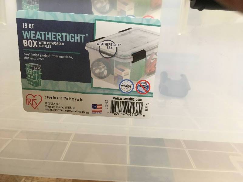 lot 33 image: IRIS 19 Qt. Weathertight Storage Box in Clear-Lot of 2