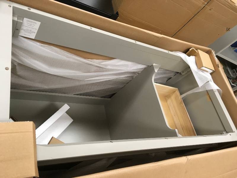 lot 51 image: Foremost Ashburn 48 in. W x 21.75 in. D Vanity Cabinet in Gray- Damaged- See Pictures