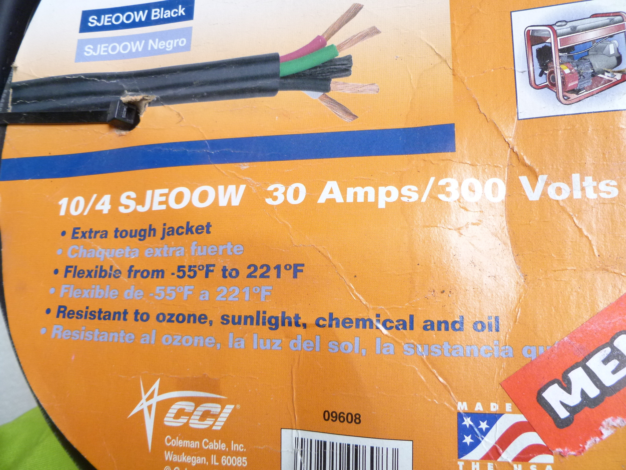 lot 21 image: NEW 50ft 104 Portable Power Cord