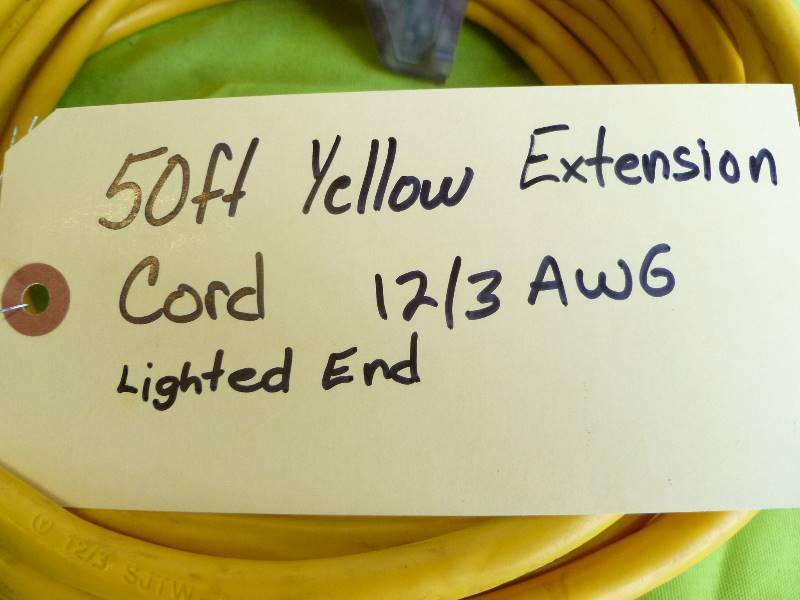 lot 15 image: 50 ft 123 Yellow Extension Cord