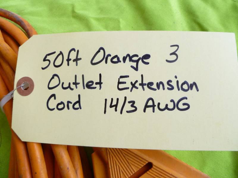 lot 31 image: 50ft Orange 3 Outlet Extenaion Cord