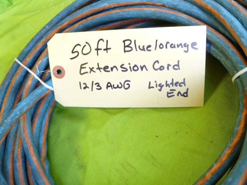lot 25 image: 50ft HD 123 BlueOrange Extension Cord w 3 outlets