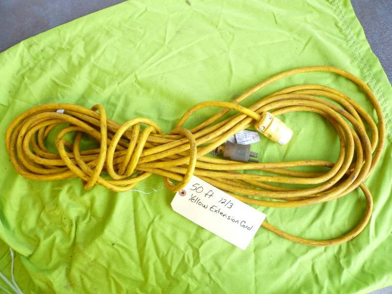 lot 23 image: 50ft 123 Yellow HD Extension Cord