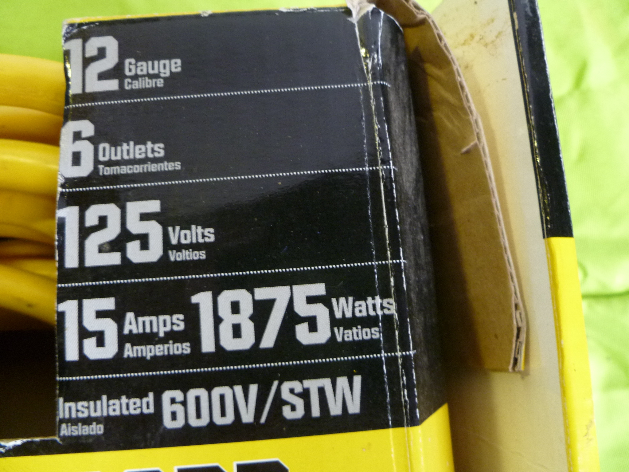 lot 45 image: 50ft 12GA In-Line Multi-Outlet Cord