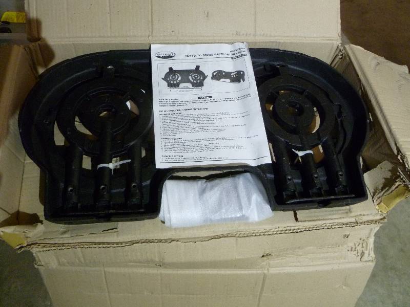 lot 64 image: HD Double Burner Cast Iron Stove