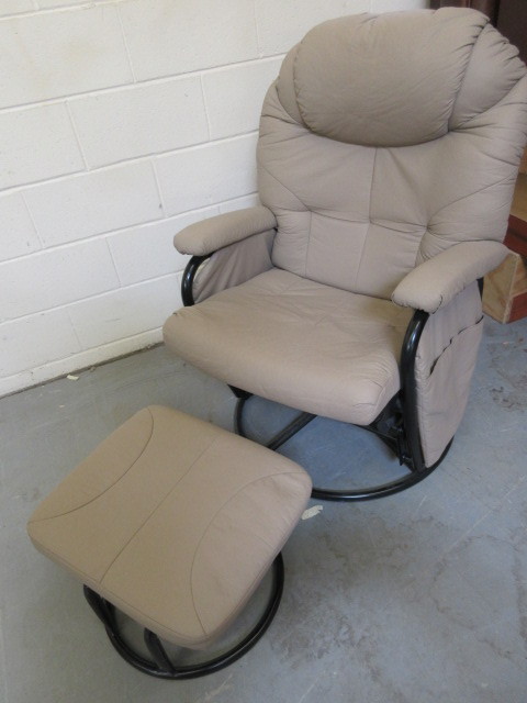 metal glider rocker with ottoman