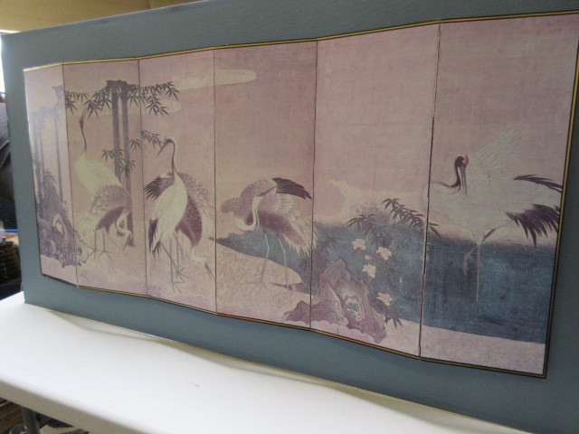 SMALL HAND PAINTED 6 PANEL ASIAN SCREEN