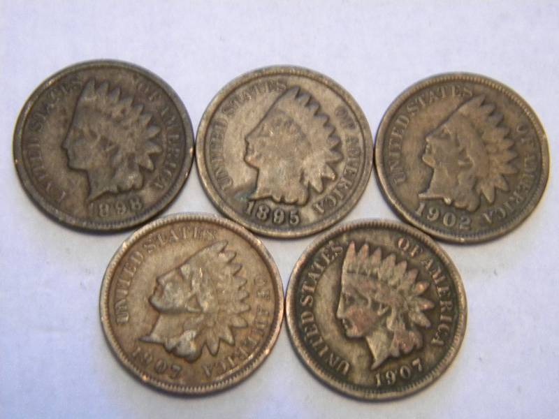 lot 5 image: Indian Head Pennies