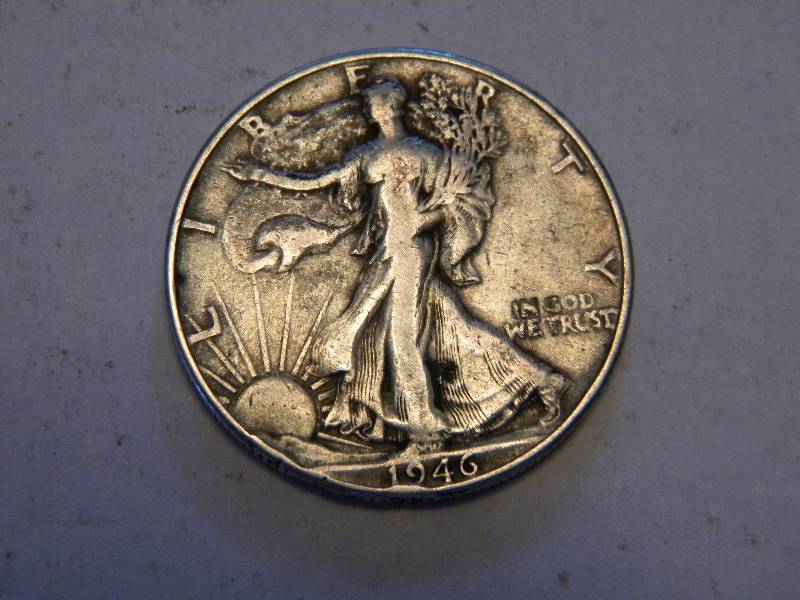lot 10 image: 1946 Walking Liberty Silver Half Dollar